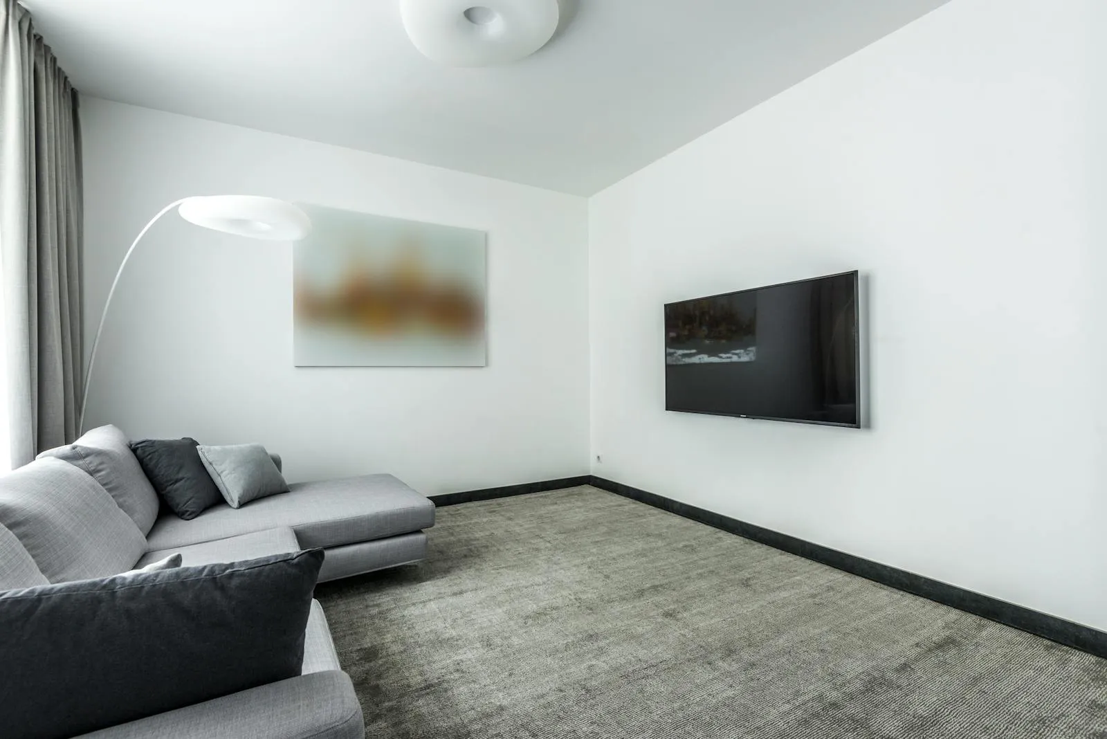 Clean, freshly steamed carpet in a bright living room